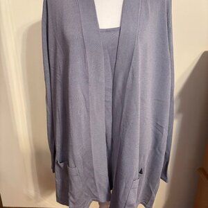 NWT ANNE KLEIN Gray Color Set (3x): Shell & Cardigan - Original Price $160